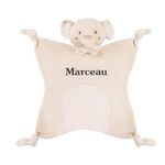 TYRY.HU Baby Personalised Comforter Blanket for Newborn, Security Unisex Soft Blanket DIY Name Boy Girl 100% Organic Cotton Rattle Elephants