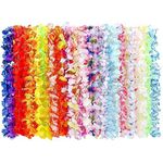 BangShou 36 Pack Hawaiian Flower Garlands, Tropical Party Decorations, Hula Necklace Lei, Aloha Tiki Beach Theme Lays for Adults, Caribbean Fancy Dress Accessories