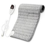 Cuplu 30"x16" Extra Large Electric Heating Pad - 6 Adjustable Temperature Settings - Auto Shut Off, Heating pads electric for Shoulders, Neck, Abdomen, Back, Limbs, etc. Machine Washable (Tabby Gray)…