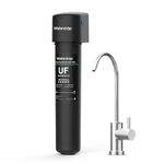 Waterdrop 15Ub-Uf Under Sink Water Filter System, 0.01 Micron Ultra Filtration Under Counter Drinking Water Filtration System, With Dedicated Brushed Nickel Faucet, 16K High Capacity, Usa Tech, Black