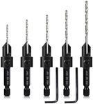 5-pc Countersink Drill Bit Set, 3in