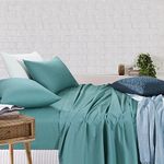 Amsons Bed Sheets - Cotton Rich Bedding & Linen - King Bed Sheets Set - Extra Deep Fitted Sheet & Flat Sheet & 2 Pillowcases - Mint Green (4PCs, King)