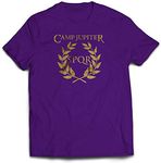 Camp Jupiter T-Shirt - Greek Gods Percy Jackson Film Book Gift Presents Birthday Twin Needle Collar 3-4'' Neck 100% Ringspun Combed Cotton High Stitch Density (Purple, Medium)