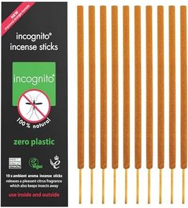 INCOGNITO AntiMosquito Citronella incense Sticks sticks Lasting Up To 2 hours Insect and Mosquito Repellent Suitable For Indoors Outdoors Citronella Natural Refreshing Incense Burners, Black, 10 count