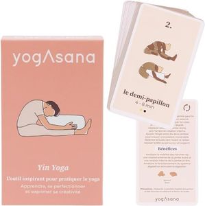 Jeu de 80 Cartes de Yin Yoga en français - Tous Niveaux - Guide de séquences pour se perfectionner - Illustrations de Postures et durée de Pratique - Méridiens - Bénéfices pour Le Corps et l’Esprit