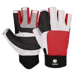 FitsT4 Sports Sailing Gloves 3/4 Finger and Grip Great for Sailing, Yachting, Paddling, Kayaking, Fishing, Dinghying Water Sports for Men and Women Red XXL