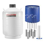 VEVOR Liquid Nitrogen Tank, 30 L Aluminum Alloy Liquid Nitrogen Container, LN2 Tank Dewar with 6 Canisters and Carry Bag with Straps, Cryogenic Tank for Beauty Industry, Semen Preservation, Scientific