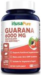 NusaPure Guarana Extract 6000mg 200 Veggie caps (Non-GMO & Gluten Free) Slow Release Natural Caffeine Pills with No Crash - Increased Focus, Fat Burning, Weight Loss Aid