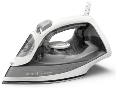 Philips 2000-Serie Dampfbügeleisen - Bis zu 25 g/min Dauerdampf. 2000W. 250 ml Wassertank. Schnelle Entknitterung. 4 Dampfstufen. Keramiksohle. Leichtes Gewicht für Leichtes Bügeln. Grau (DST2020/80)
