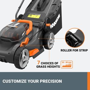Worx 40V Cordless Lawnmower, 40cm Cutting Width