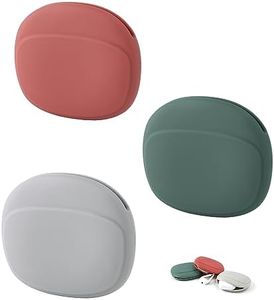 3pcs Silicone Earphones Organizer, Soft Silicone Data Cable Storage Case Headphone Case Earbuds Holder Case Portable Bag Charging Cable, 3 Colors