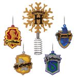 Hallmark Harry Potter 5" Miniature Christmas Tree Topper and 1.89" Mini Ornaments, Set of 5, Shatterproof