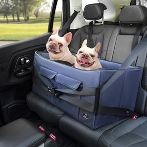 A 4 Pet Autositz Hunde für große Hunde oder 2 kleine Hunde, faltbar Hundesitz Auto für Rückbank Hundeautositz mit Sicherheitsgurt und Aufbewahrungstasche, doppelseitige Matte