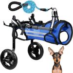 Lokshun 2024 Upgraded Dog Wheelchair for Back Legs Small Wheelchair for Dogs with Disabled Hind Legs Walking Adjustable Dog Carts with Heavy Duty Wheels & Patented (XS)
