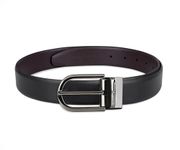 LOUIS STITCH Men's Italian Leather Belt For Men's With Rotating Gunmetal Buckle Black & Brown Width 1.35" (35 mm) Length 36 inch (STGM)