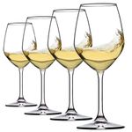 Paksh Novelty Wine Glasses Set of 4, 15 oz Italian Wine Glasses, Clear Wine Glasses