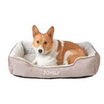 JOYELF Dog Bed Washable Calming Pet Bed, Anti Anxiety Cat Bed & Sofa, Cute Plush Pet Bed for Medium Dog and Cat - Medium Rectangle