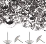 500 Pcs Upholstery Tacks, Silver Decorative Thumb Tacks, Furniture Push Nail Pins, Antique Push Studs Pins, Drawing Picture Chairs Carpet Nails Pins Studs Tacks(11 * 17mm)