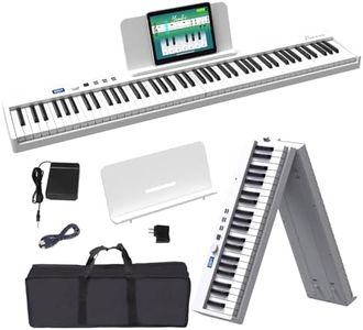 OYAYO Folding Piano Keyboard 88 Key, Portable Piano Keyboard with Standard Semi Weighted Key, Foldable Piano Support Bluetooth/MIDI with Pedal, Speakers, Ideal for Beginner and Adult