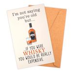 Humor Whiskey Birthday Card for Men, Funny Happy Birthday Card with Envelope Paper Greeting Cards for 40th 50th 60th 70th 80th Gift for Husband Boyfriend Dad Him