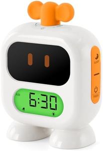 Reveil Enfant éducatif Jour Nuit, Robot Réveil Enfant Entraîneur de Sommeil pour Enfants avec Minuterie pour Filles et Garçons (Jaune)