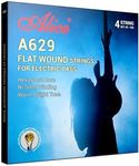 Alice Flatwound Bass Guitar Strings for Professional Use, Suitable for 34" Fretted or Fretless Electric Basses, Nickel Alloy Winding For Electric Bass Guitar 4 String - 45-100 Gauge