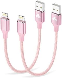 Short iPhone Charger Cable 0.3M 2Pack USB A to Lightning Cable Apple MFi Certified iPhone Cable Nylon Braided iPhone Charger Cord Fast Charging for iPhone 14 13 12 11 Pro Max XR XS Max X 10 8 7 6 SE