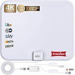 TV Aerial, Freeview Indoor Digital HDTV Aerial 200+ Miles Range with Amplifier Signal Booster,4K 1080P HD VHF UHF TV Tuner DVB-T Television Radio High Gain Stronger Reception