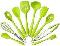 SYGA Silicone Kitchen Utensils Set, 10 Pieces Silicone Cooking & Baking Tool Sets Non-Toxic Hygienic Safety Heat Resistant (Green)