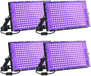 MEEKBOS 4 Pack 150W LED Blacklight, UV Black Lights for Glow Party, IP65 Waterproof Outdoor UV Floodlight for Black Light Party,Body Painting,Fluorescent Painting,Birthday Parties,Halloween