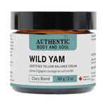 Organic Wild Yam Cream: Authentic Yam Cream with Certified Grass-Fed Tallow and Premium Botanicals, Plant Based Botanical Skin Care, Natural Balanced Cream - Certified Grass-Fed by AGW + by Authentic Body And Soul (Clary Blend)