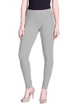 Lyra Women's Cotton Blend Churidar Leggings (LYRA_IC_FS_!PC_Grey Melange_One Size)