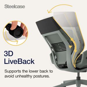 Steelcase Gesture Ergonomic Office Chair – 360° Armrests, 3D Lumbar, Black