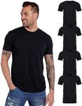 INTO THE AM Premium Men's Fitted T-Shirt 4-Pack - Modern Fitted Fresh Classic Crew Neck Essential Tee Shirts Men Multi Pack (Black, Small)