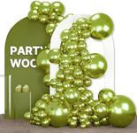 PartyWoo Metallic Olive Green Balloons, 142 pcs Olive Green Metallic Balloons Different Sizes Pack of 18 Inch 12 Inch 10 Inch 5 Inch Green Balloons for Balloon Garland as Party Decorations, Green-G109