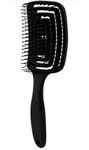 Feelhigh Detangling Brush, Dry and Wet Vented Detangler Hair Brush for Women and Men, Professional Paddle Curved Styling Hairbrush for Straight/Curly/Thick/Long/Wavy/Damaged Hair (Black)