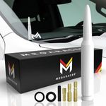 White Universal 50 Cal Bullet Antenna Silverado 1500 Ford F150 RAM GMC Sierra Jeep Wrangler Bronco Tundra | Truck Antenna | Antena para Carro | Car Antenna Replacement | Antenna for Truck | 5.5 Inch