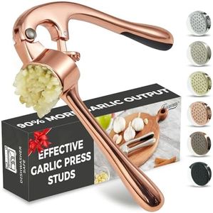 Premium Garlic Press, Professional Garlic Mincer, Easy to Squeeze and Clean, Rust Proof & Dishwasher Safe, Efficient Ginger Crusher - Rose Golden