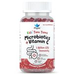 Physis Tum Tums Sugar Free Gummies 2+ | 1 Billion CFU & Vitamin C | Toddlers (Chewing Age) & Children | Gut, Good Health & Immunity | Daily Routine Support | Live Cultures | 60 Strawberry Gummies