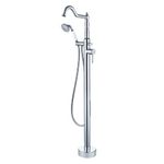 Seablueky Free Standing Tub Faucet Chrome, Freestanding Bathtub Faucet Tub Filler Stylish Brass Stand Alone Clawfoot Tub faucet Soaking Tub Fillers Floor Mount Tub Filler with Rotate Handheld Shower