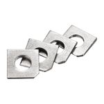 sourcing map 10pcs Beveled Square Washers M12x28x4.8 Stainless Steel Missing Angle Flat Gasket for Channel Steel Wedge Shaped Washers for Shim Leveling