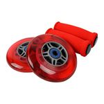 Replacement Razor Scooter Wheels, Abec 7 Bearings, Handle Bar Grips (Red/Red)