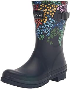 Joules Women's Rain Boot, Navy Floral Leopard, 10