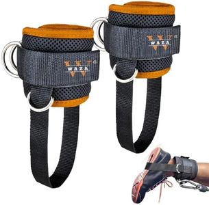 WESOT Adjustable Ankle Straps for Gym Cable Machines – Heavy-Duty 4 D-Ring Padded Cuffs with Neoprene Support for Glute Kickbacks, Leg Extensions, Curls & Hip Abductors – Ideal for Men & Women