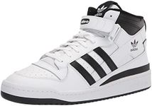 adidas Men's Forum Mid Sneaker, White/Black/White, 9 US