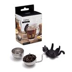 Cattea 2-in-1 Tea Infuser/Silicone Saucer | Cat-Inspired Tea Steeper to Brew Fresh Tea | Food-Grade Metal Tea Infuser | Cool Kitchen Gadgets | Tea Infusers for Loose Tea | by Peleg Design