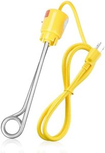 1000W Immersion Water Heater, Portable Bucket Heater with 304 Stainless Steel, for Teapot Water, Glass Pot, Cup, Heats 5 Gallons Bucket, Bathtub and Inflatable Swimming Pool of Water in Minutes