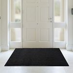 iCustomRug Heavy Duty Interior/Exterior Water Proof Utility Ribbed Vinyl Back Runner, Mats,Area Rug, Non-Slip, 70 Custom Sizes for Doorway, Balcony, Hallway, Commercial Space 3' X 4' in Black