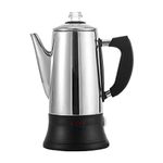 Stainless Steel Stovetop Espresso Maker, Electric Moka Pot, 12 Cup Electric Coffee Percolator 1.8L Coffeemaker, Stove Top Coffee Maker, Italian Coffee Maker Pot Espresso Cafetera