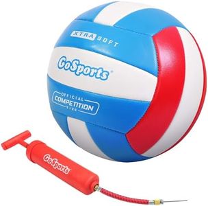 GoSports Soft Touch Recreational Volleyball - Regulation Size for Indoor or Outdoor Play - Includes Ball Pump - Choose Between Single or 6 Pack